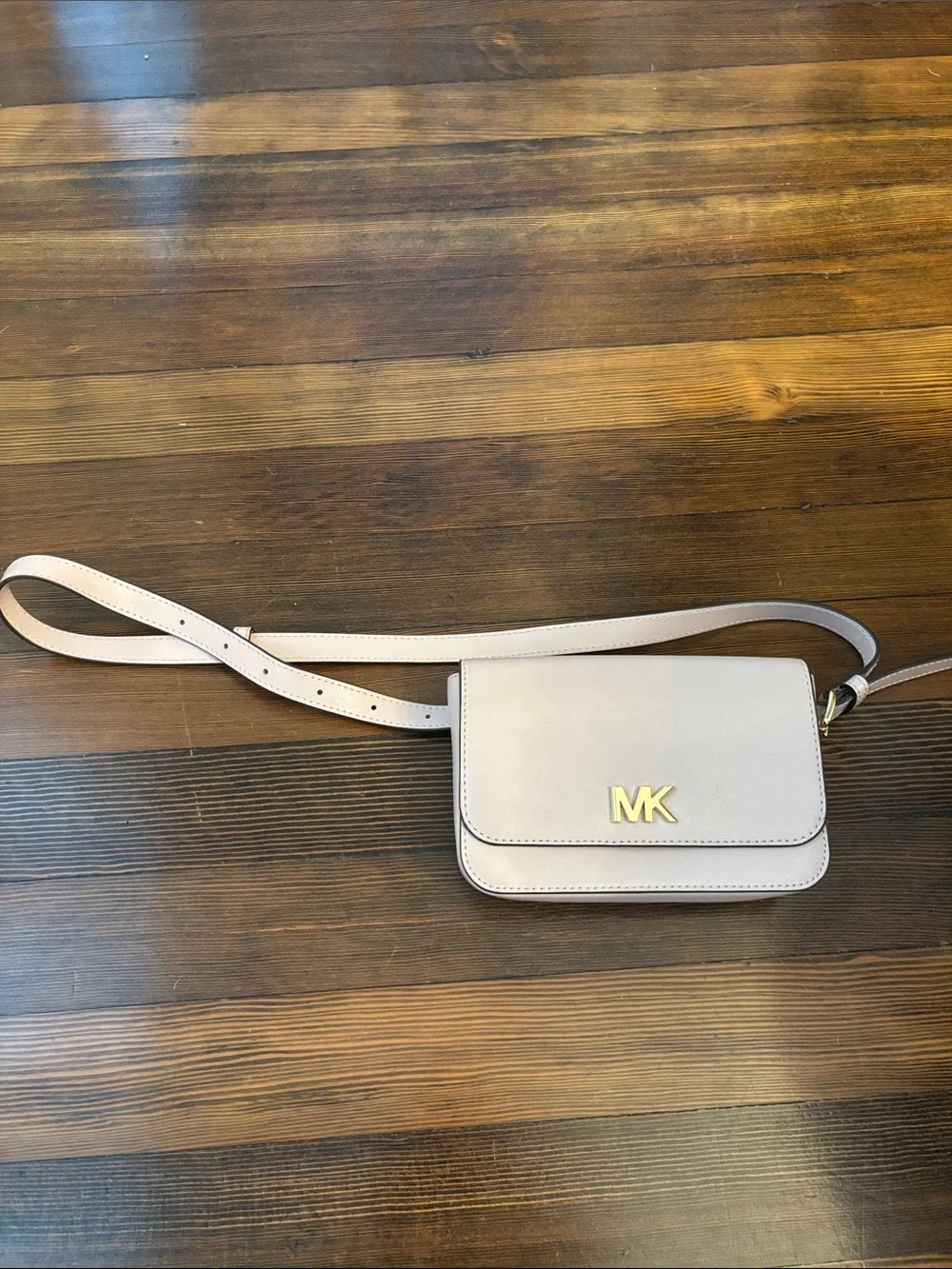 Michael Kors Pale Blush Leather MK Logo Belt Bag